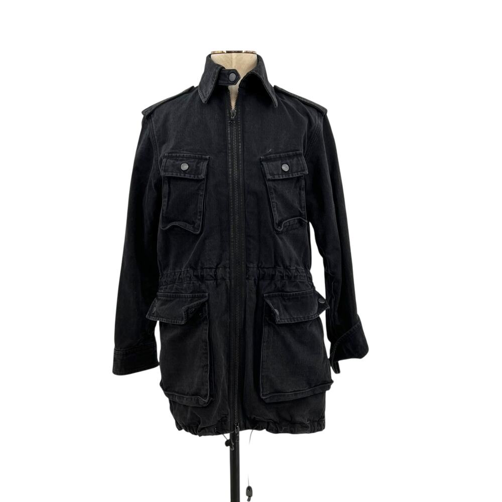 Rag & Bone Utility Jacket Cotton Black Charcoal Gray Size US 0